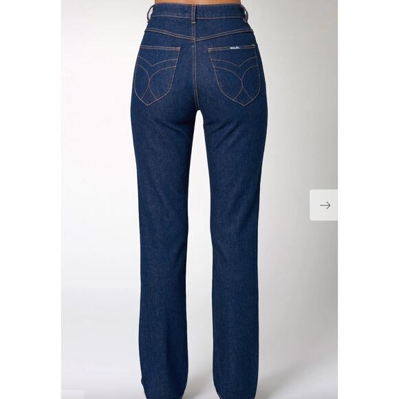 ROLLAβS Original High Rise Straight Jeans Rinse Blue NWT Sz 30 Medium Dark Wash - Picture 2 of 16